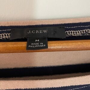 JCrew-NWOT mid length sleeve, navy& cream coloured. Stretchy